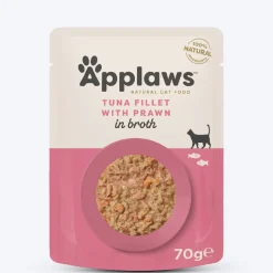 Applaws Natural 75% Tuna Fillet with Pacific Prawn in Broth Wet Cat Food - 70 g