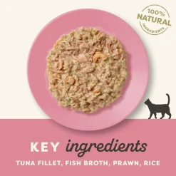 Applaws Natural 75% Tuna Fillet with Pacific Prawn in Broth Wet Cat Food - 70 g