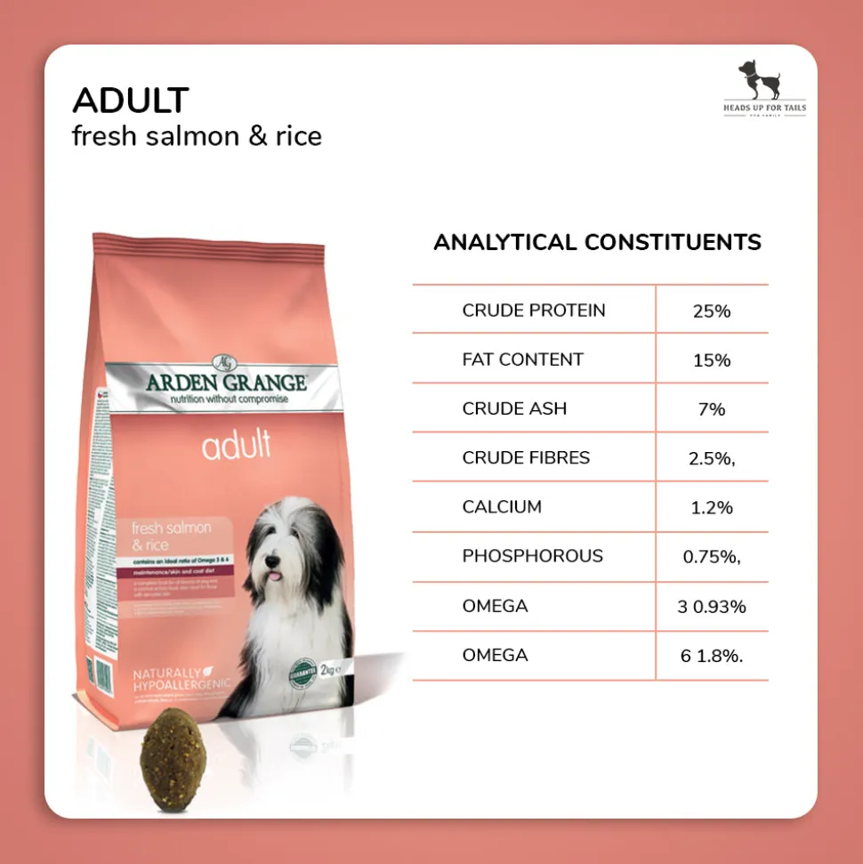 Arden Grange Adult Dry Dog Food - Fresh Salmon & Rice - (All Breeds)