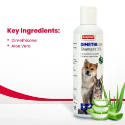 Beaphar Dimethicare Tick & Flea Shampoo For Dog & Cat - Aloe Vera - 200 ml