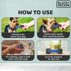 Black+Decker Treat Leak Floatable Dumbbell Interactive Toy For Dog