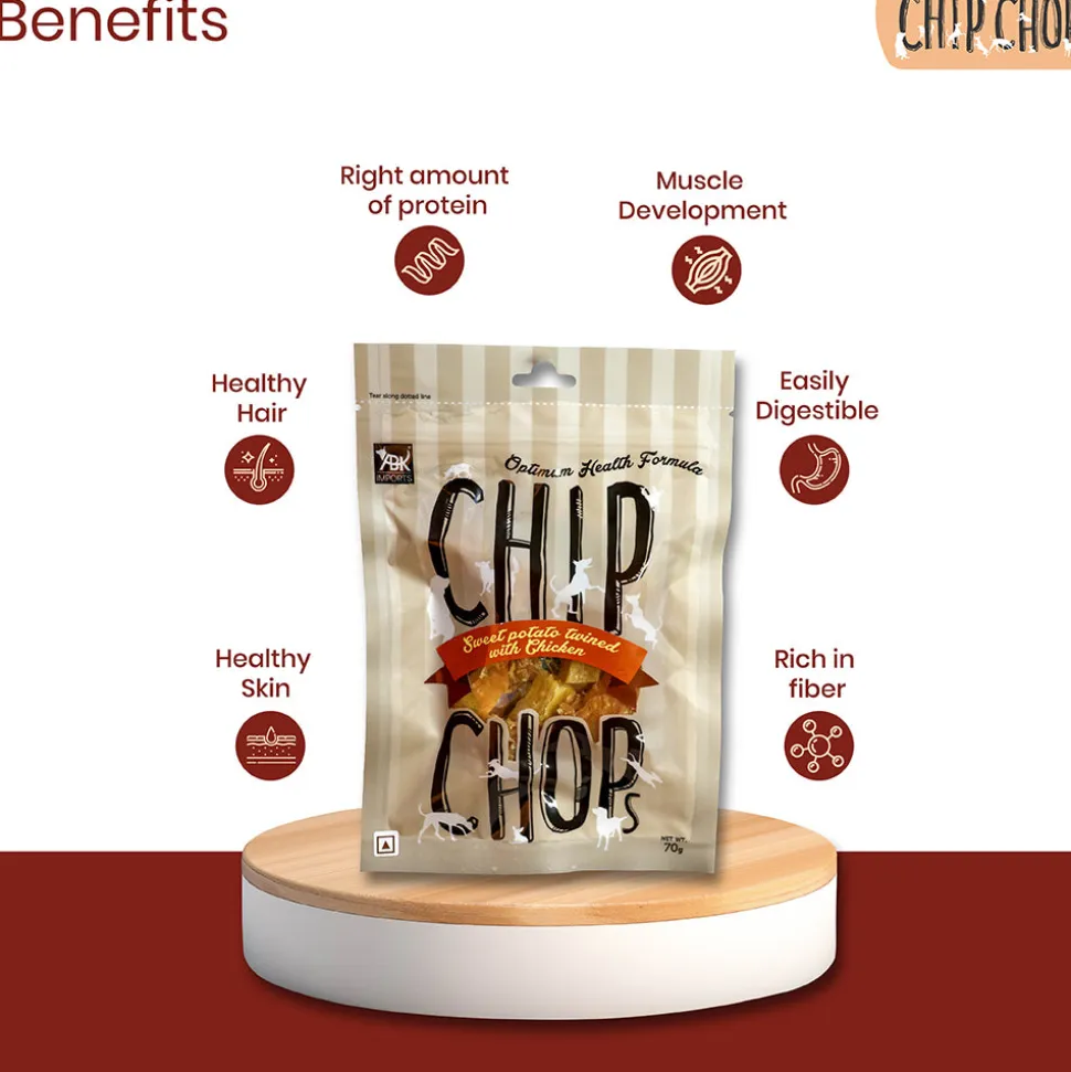 Chip Chops Sweet Potato Twined with Chicken Treats For Dog - 70 g