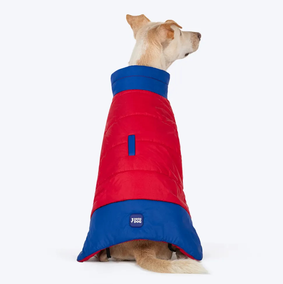 Dash Dog Outbounders Puffer Jacket For Dog - Red & Blue