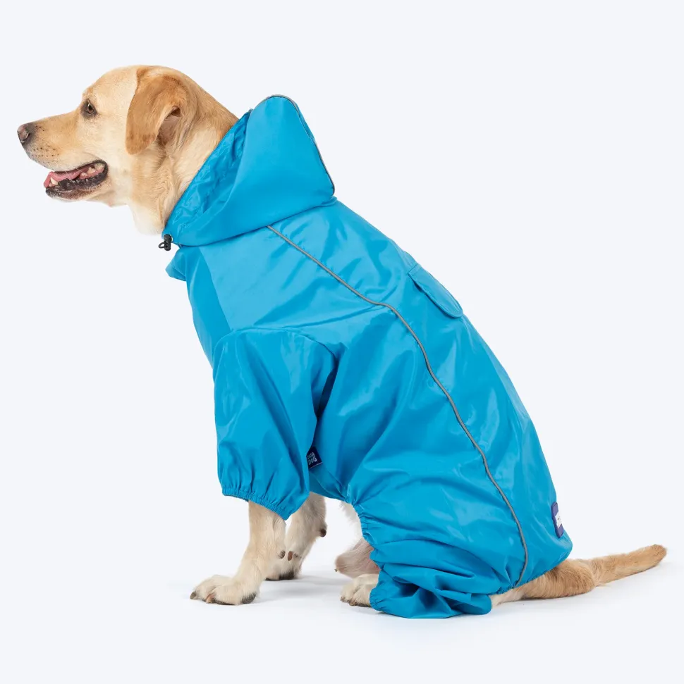 Dash Dog Puddle Jumper Full Coverage Raincoat For Dog - Electric Blue