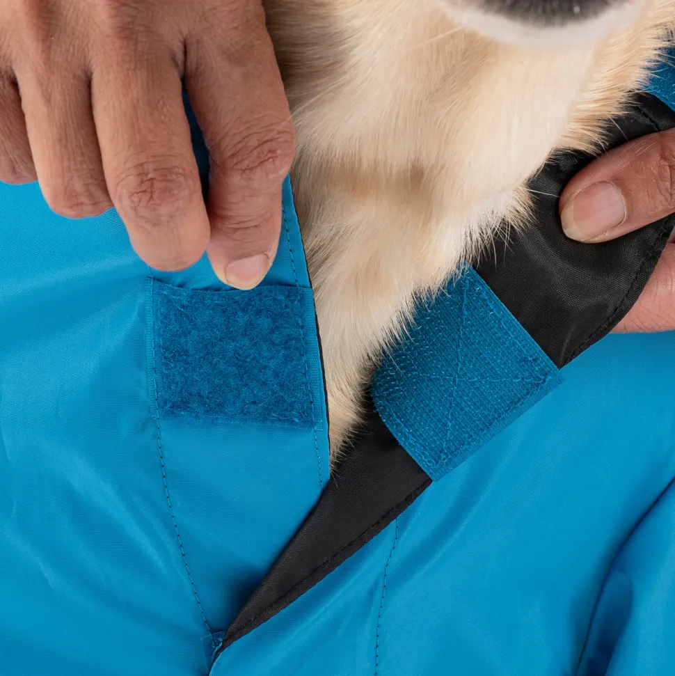 Dash Dog Puddle Jumper Full Coverage Raincoat For Dog - Electric Blue