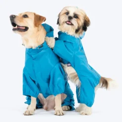 Dash Dog Puddle Jumper Full Coverage Raincoat For Dog - Electric Blue