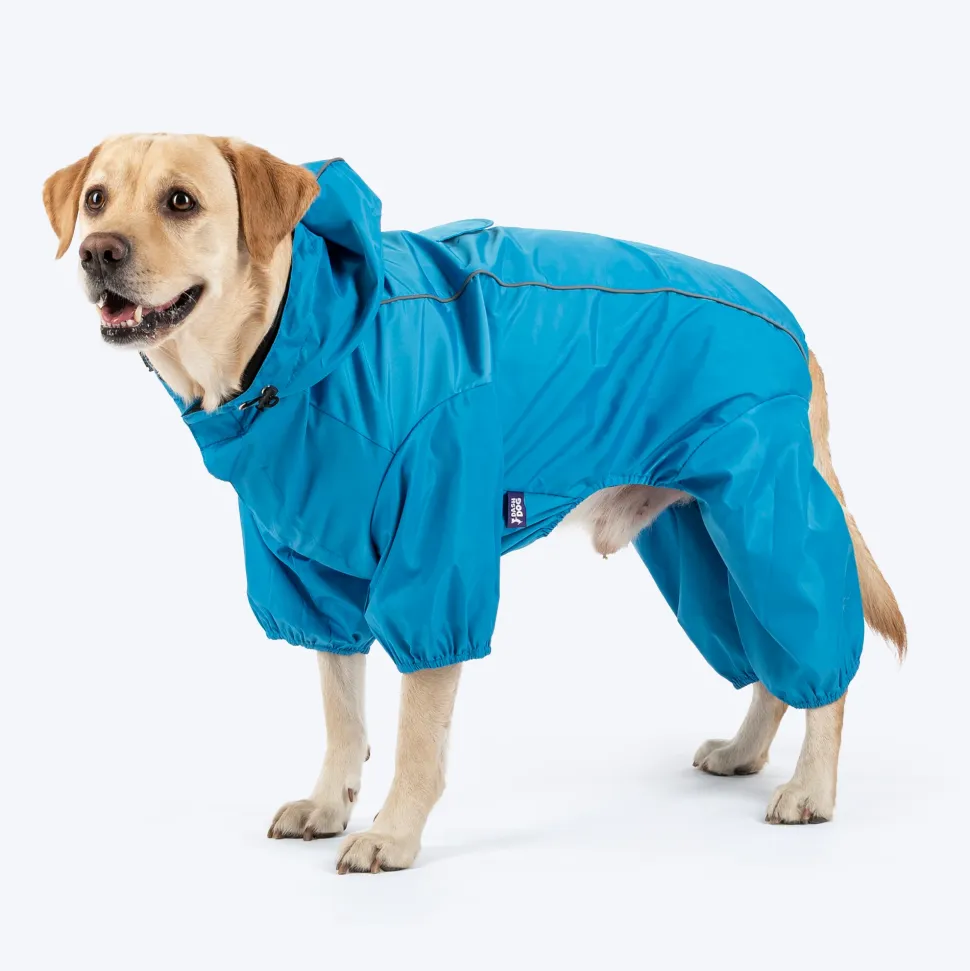 Dash Dog Puddle Jumper Full Coverage Raincoat For Dog - Electric Blue