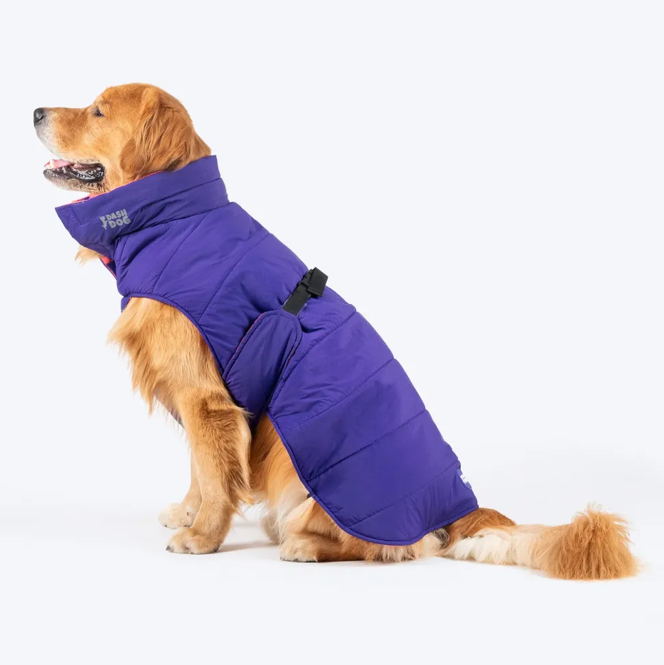 Dash Dog Swift Strides Puffer Jacket For Dog - Purple & Pink