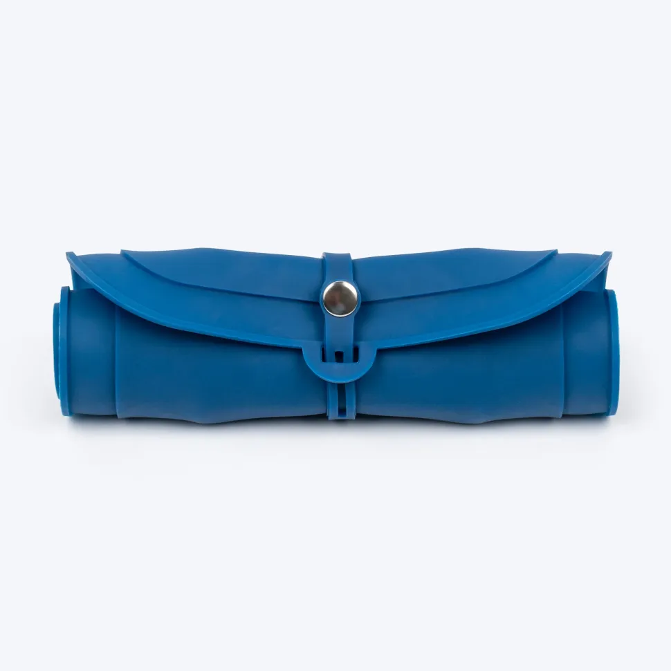 Dash Dog Travel Foldable Double Diner For Dog - Blue