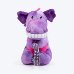 Dash Dog Cheeky Dinosaurus Squeaky Plush Toy For Dog - Purple