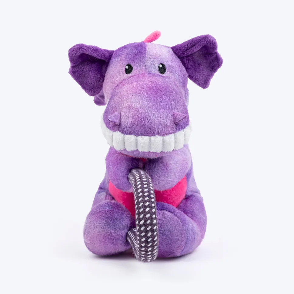 Dash Dog Cheeky Dinosaurus Squeaky Plush Toy For Dog - Purple