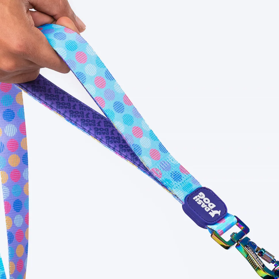 Dash Dog Circle Printed Leash - Aqua Blue & Lavender