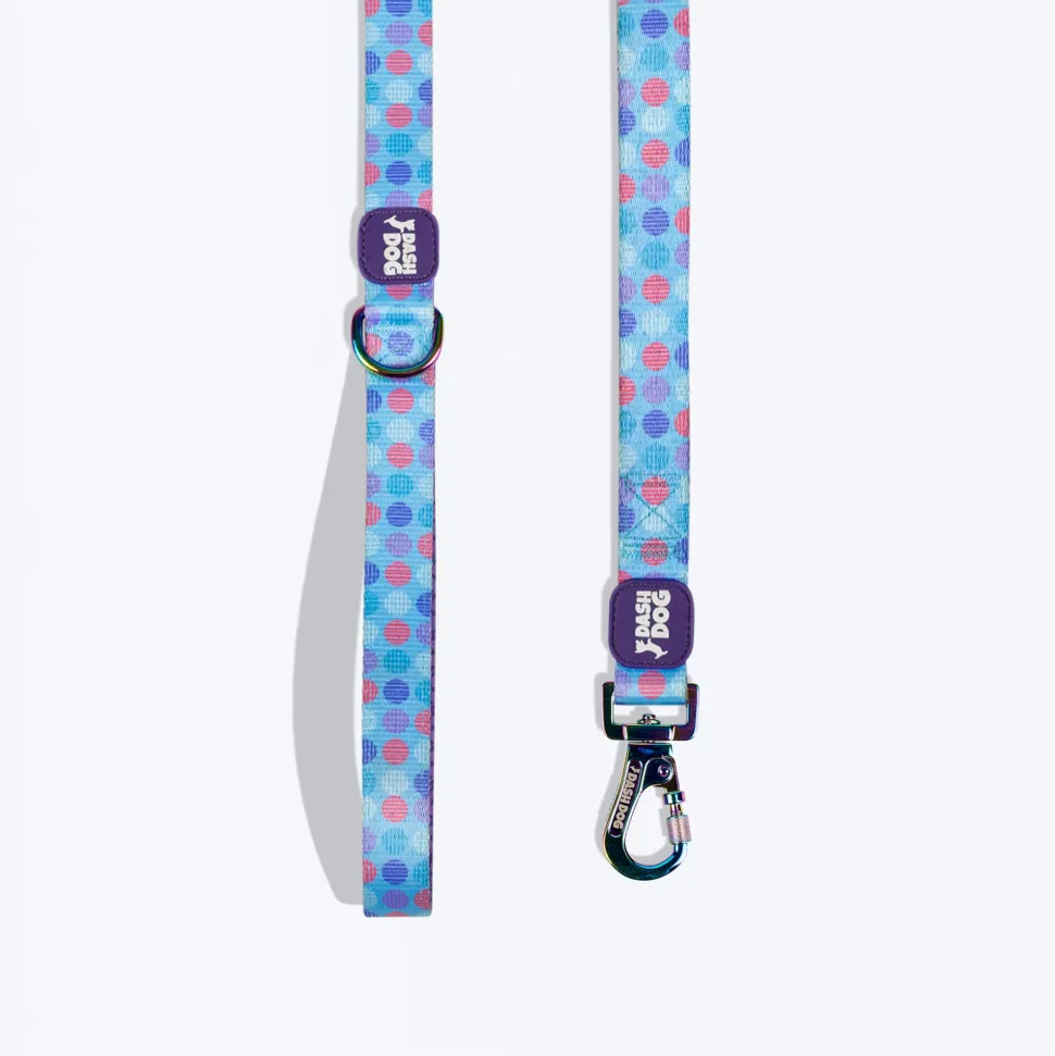 Dash Dog Circle Printed Leash - Aqua Blue & Lavender