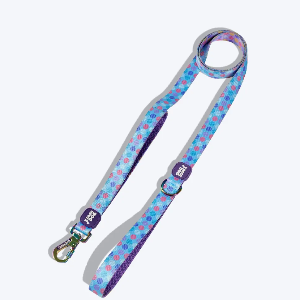 Dash Dog Circle Printed Leash - Aqua Blue & Lavender