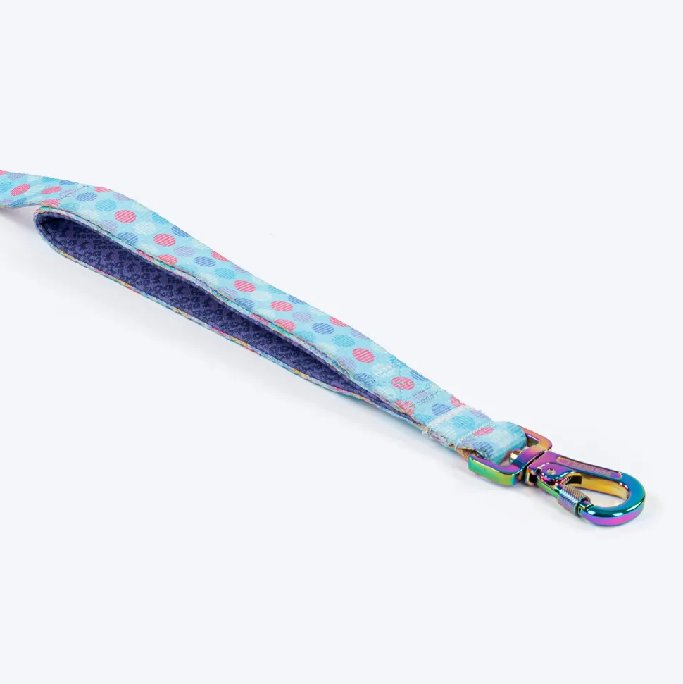 Dash Dog Circle Print Leash - Aqua Blue & Lavender