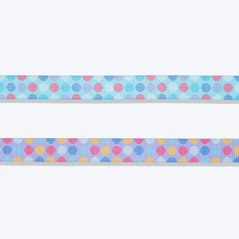 Dash Dog Circle Print Leash - Aqua Blue & Lavender