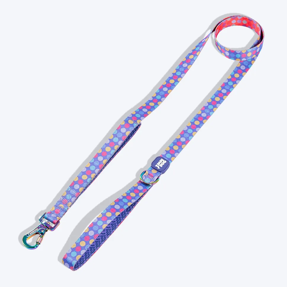 Dash Dog Circle Print Leash - Violet & Red