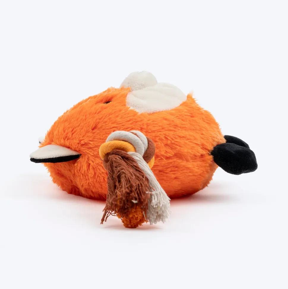 Dash Dog Clever Fox Squeaky Plush Toy For Dog - Orange