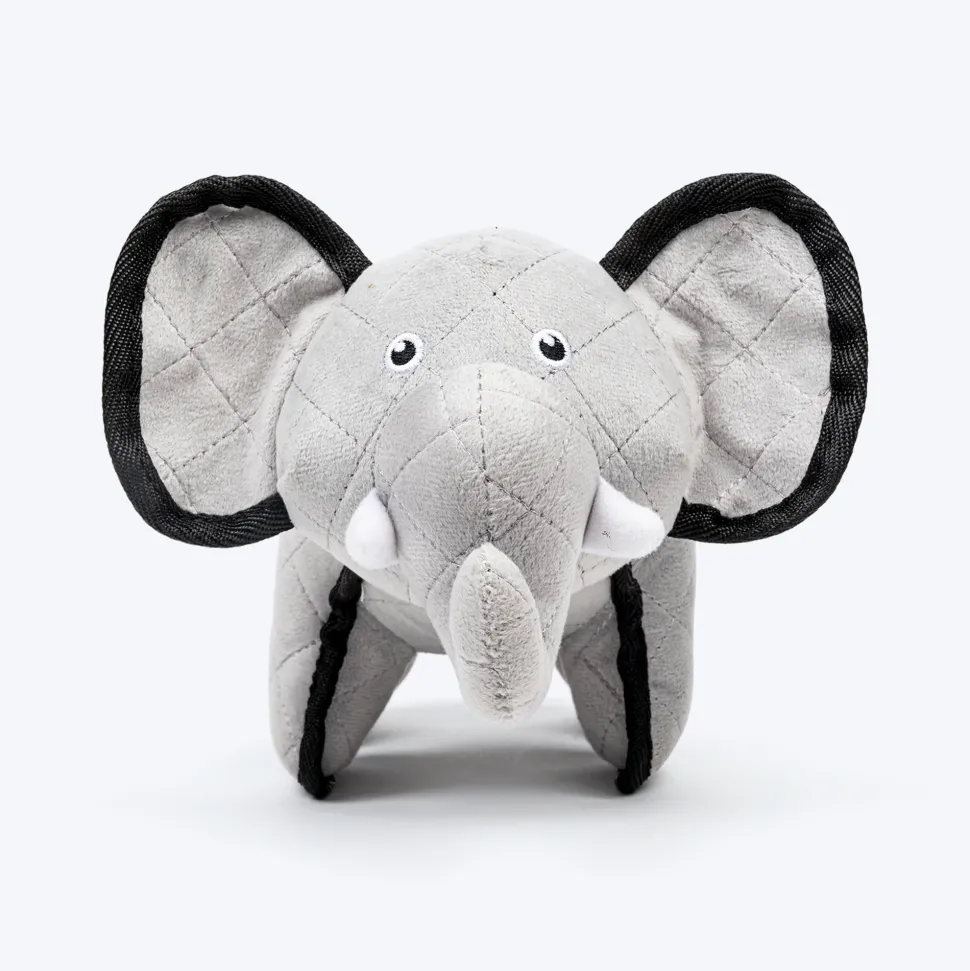 Dash Dog Crinkly Elephant Plush Toy for Dog - Grey