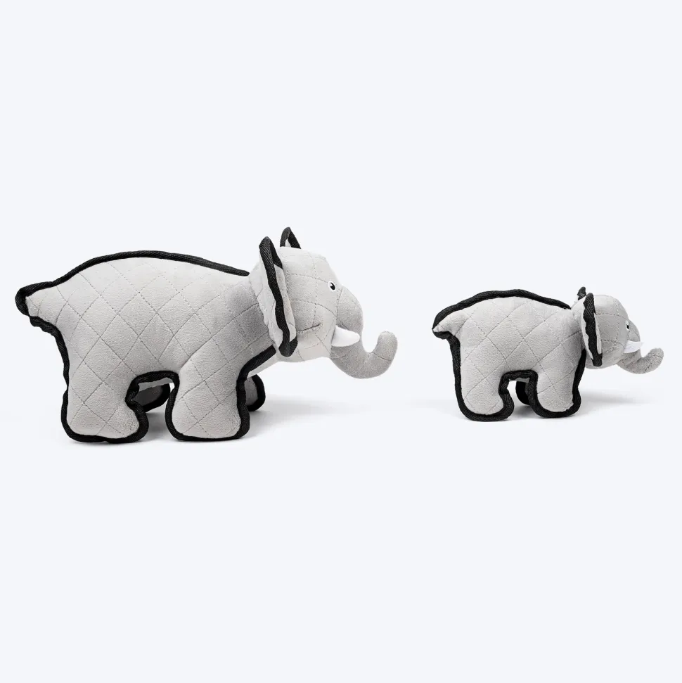 Dash Dog Crinkly Elephant Plush Toy for Dog - Grey
