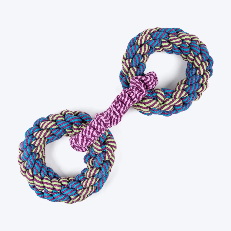 Dash Dog Double Donut Bungee Rope Toy For Dog - Blue