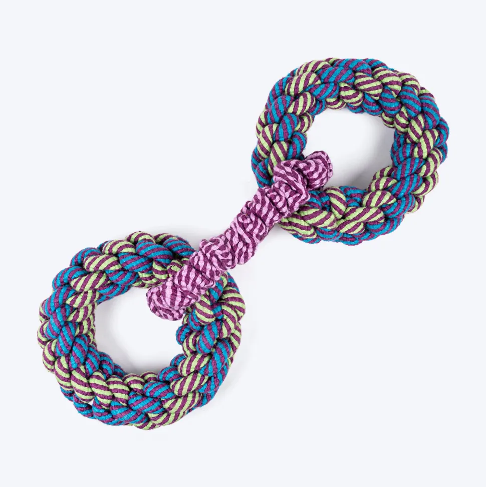 Dash Dog Double Donut Bungee Rope Toy For Dog - Blue