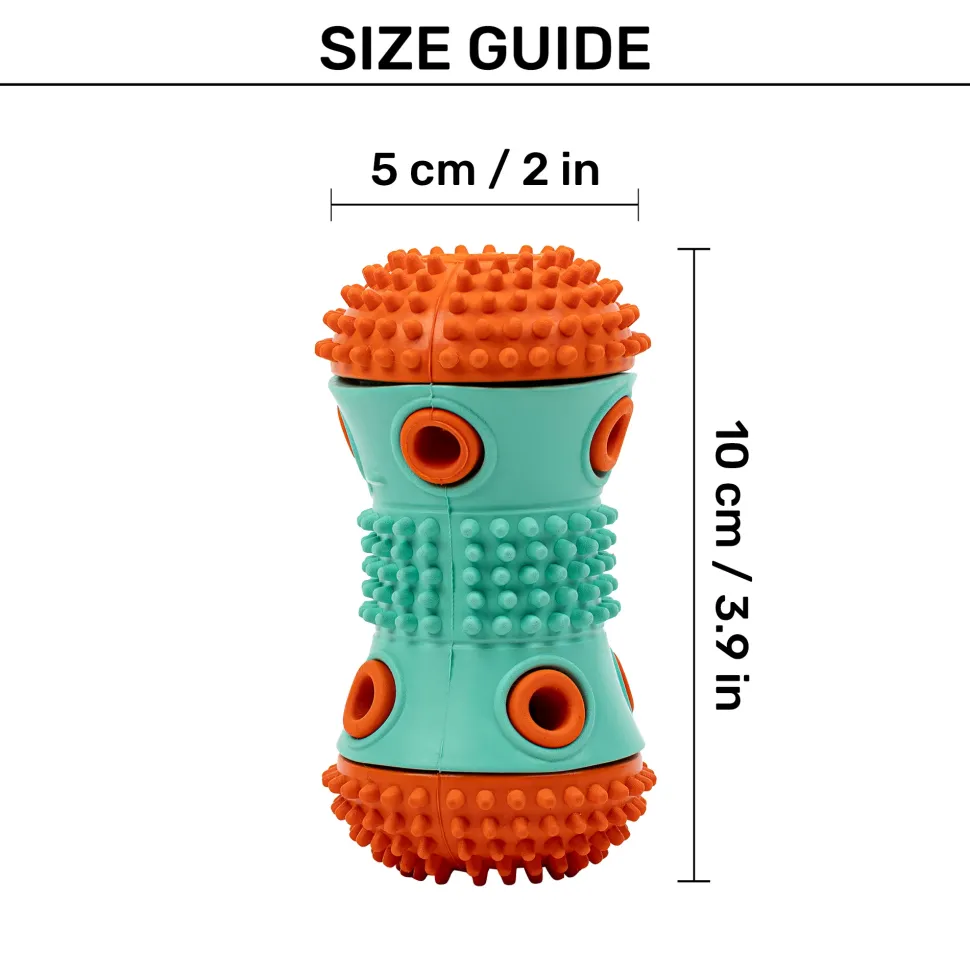 Dash Dog Dumbbell Treat Chew Toy For Dog - Blue & Orange