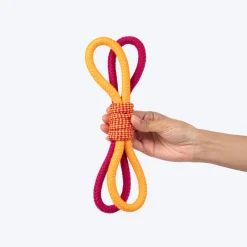 Dash Dog Loopster Rope Toy For Dog - Pink & Orange