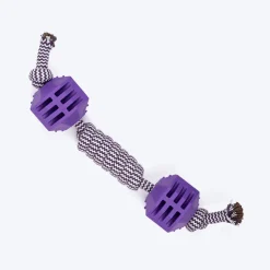 Dash Dog Mini Barbell Rope Toy For Dog - Purple