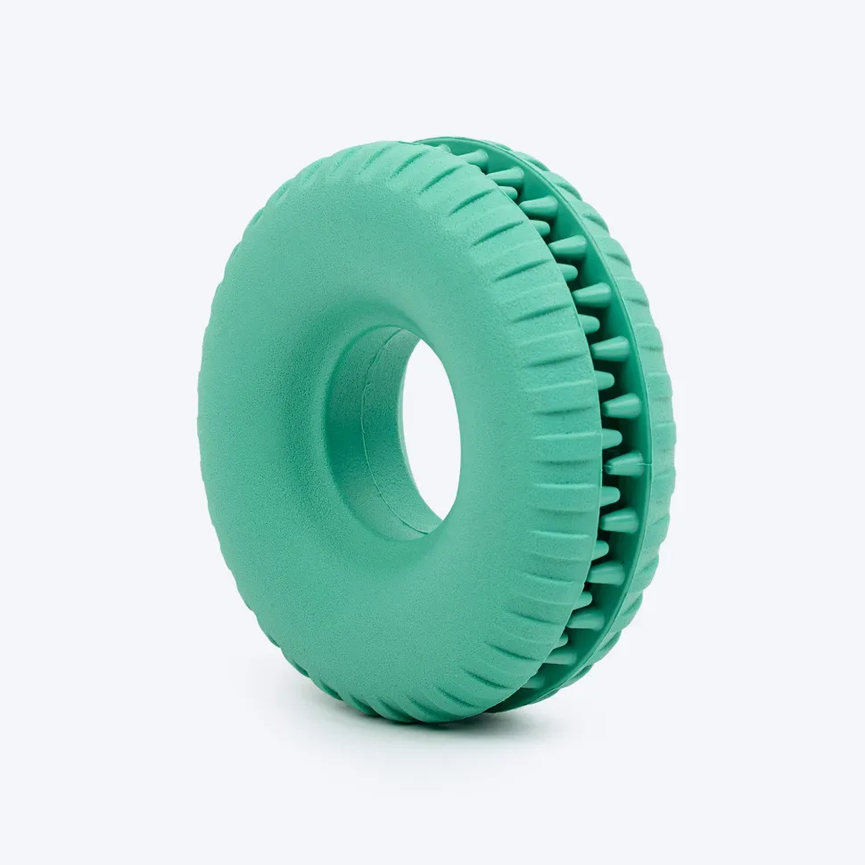 Dash Dog Roll & Chew Tyre Toy For Dog - Teal