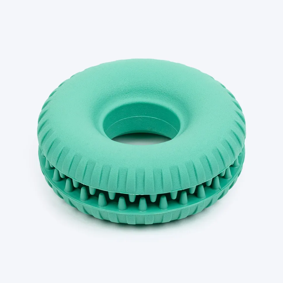 Dash Dog Roll & Chew Tyre Toy For Dog - Teal