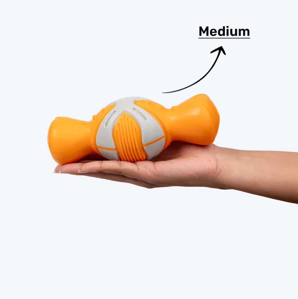Dash Dog Super Chompster Chew Toy For Dog - Orange & Grey