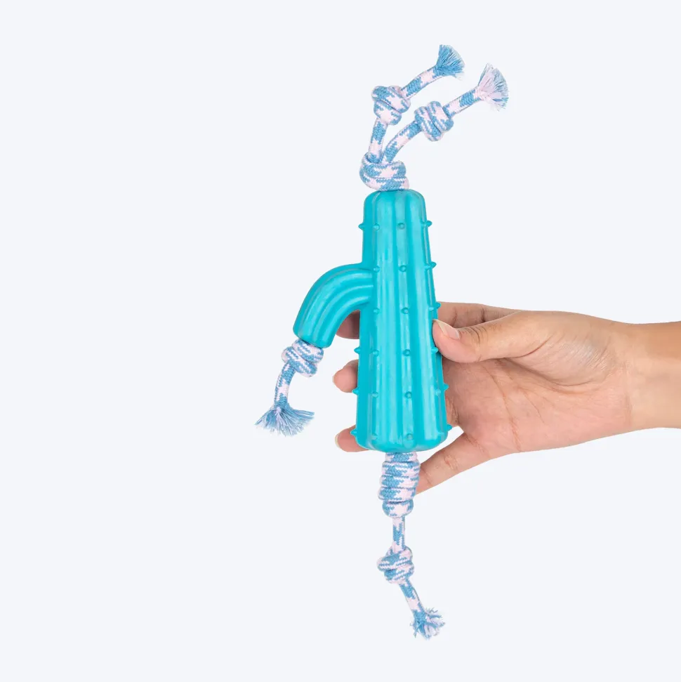 Dash Dog Texas Twist Rope Toy For Dog - White & Turquoise