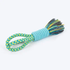 Dash Dog Toss 'n Twirl Rope Toy For Dog - Blue & Yellow