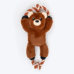 Dash Dog Tug-a-Bear Squeaky Plush Toy For Dog - Brown