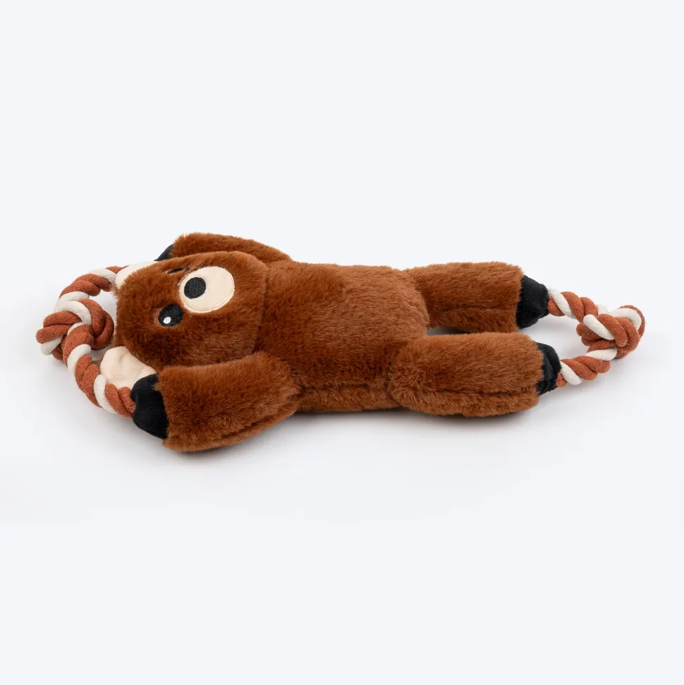 Dash Dog Tug-a-Bear Squeaky Plush Toy For Dog - Brown