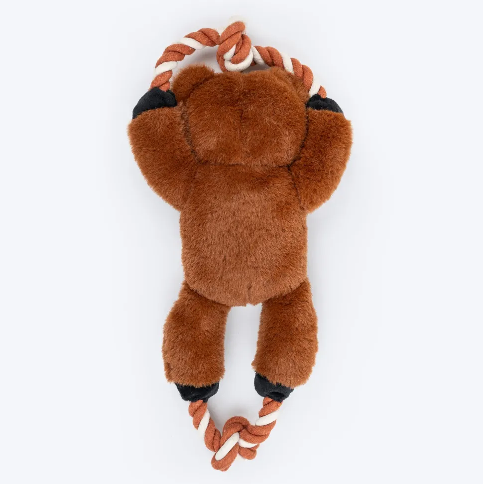 Dash Dog Tug-a-Bear Squeaky Plush Toy For Dog - Brown