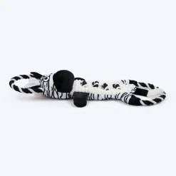 Dash Dog Zippy The Zebra Squeaky Plush Toy For Dog - Black & White