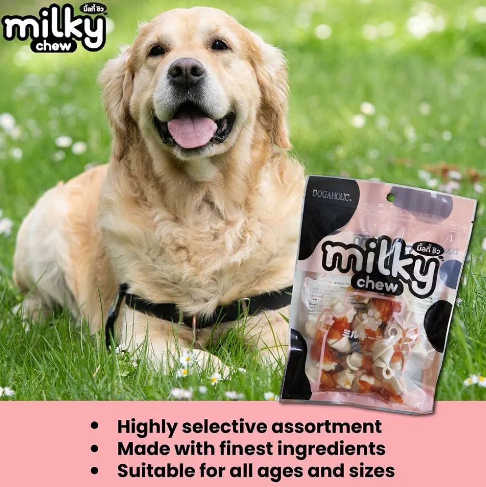 Dogaholic Milky Chew Bone Style Chicken Treat For Dog - 140 g (10 Pcs)