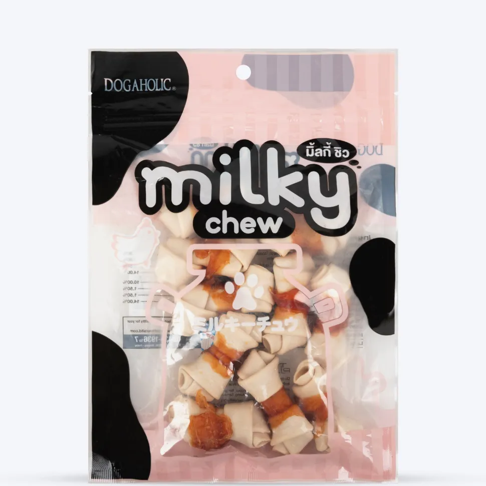Dogaholic Milky Chew Bone Style Chicken Treat For Dog - 140 g (10 Pcs)