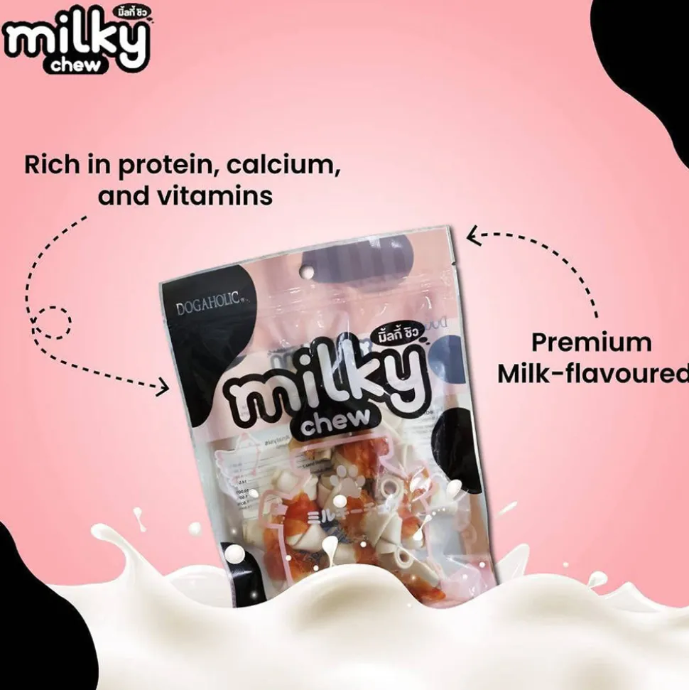 Dogaholic Milky Chew Bone Style Chicken Treat For Dog - 140 g (10 Pcs)