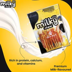 Dogaholic Milky Chew Cheese & Chicken Sticks Treat For Dog - 130 g (10 Pcs)
