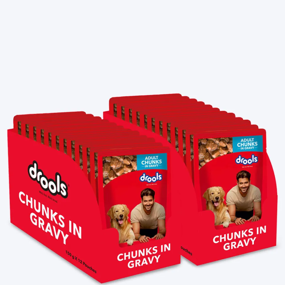 Drools Real Chicken and Chicken Liver Chunks in Gravy Adult Wet Dog Food - 150 g Packs