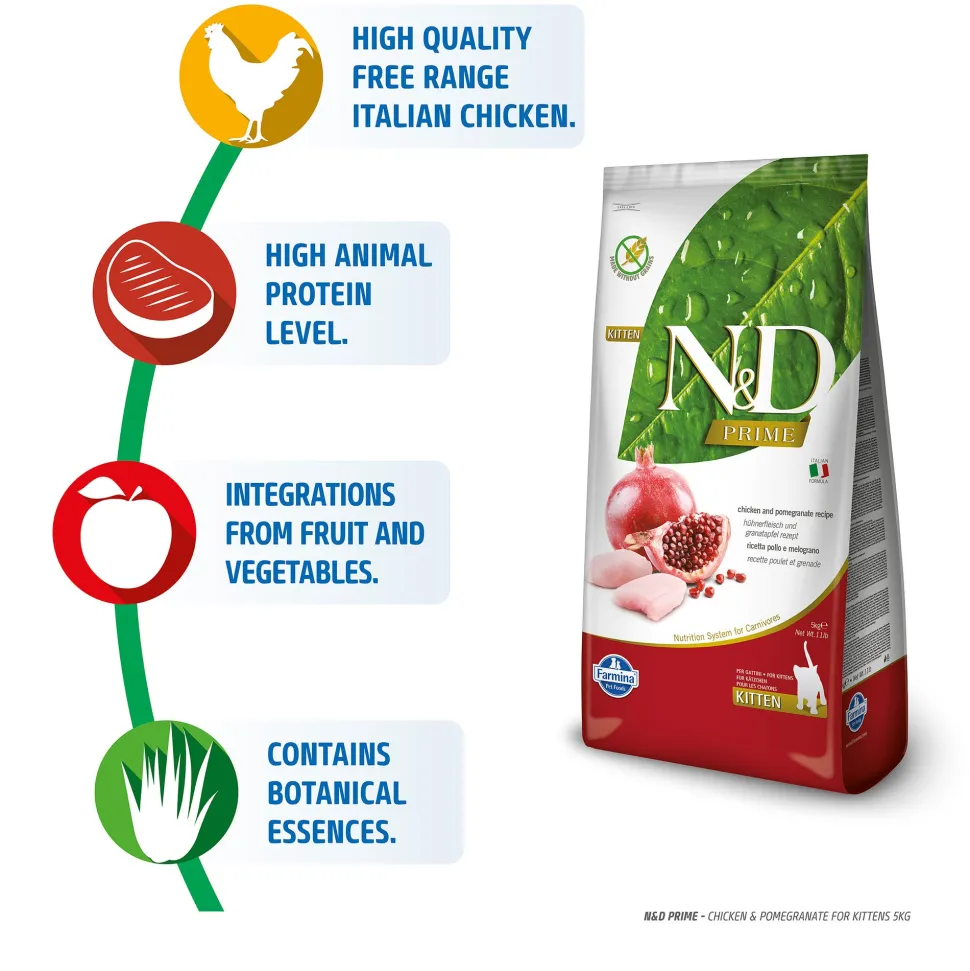 Farmina N&D Chicken & Pomegranate Grain Free Dry Kitten Food