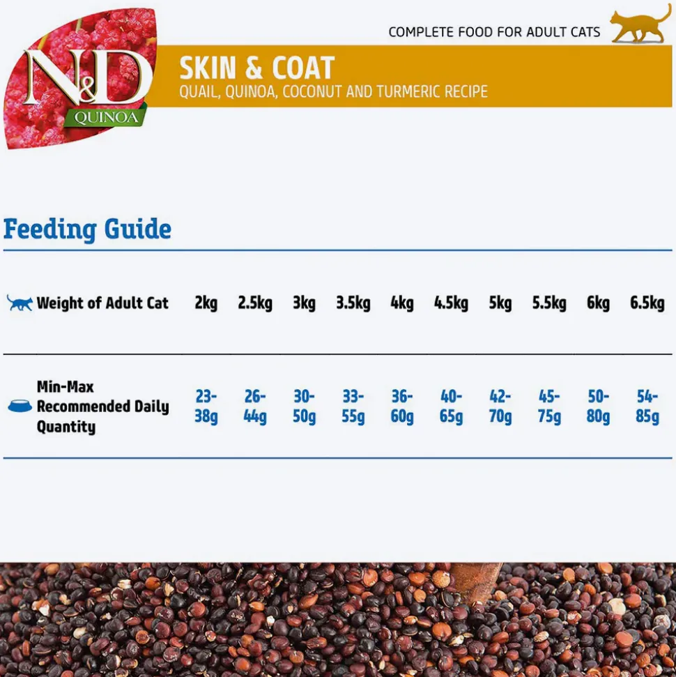 Farmina N&D Quinoa Skin & Coat Quail Dry Food For Adult Cat - 5 kg