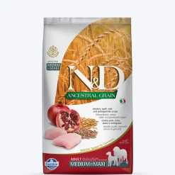 Farmina N&D Ancestral Grain Medium & Maxi Breed Dry Adult Dog Food - Chicken & Pomegranate