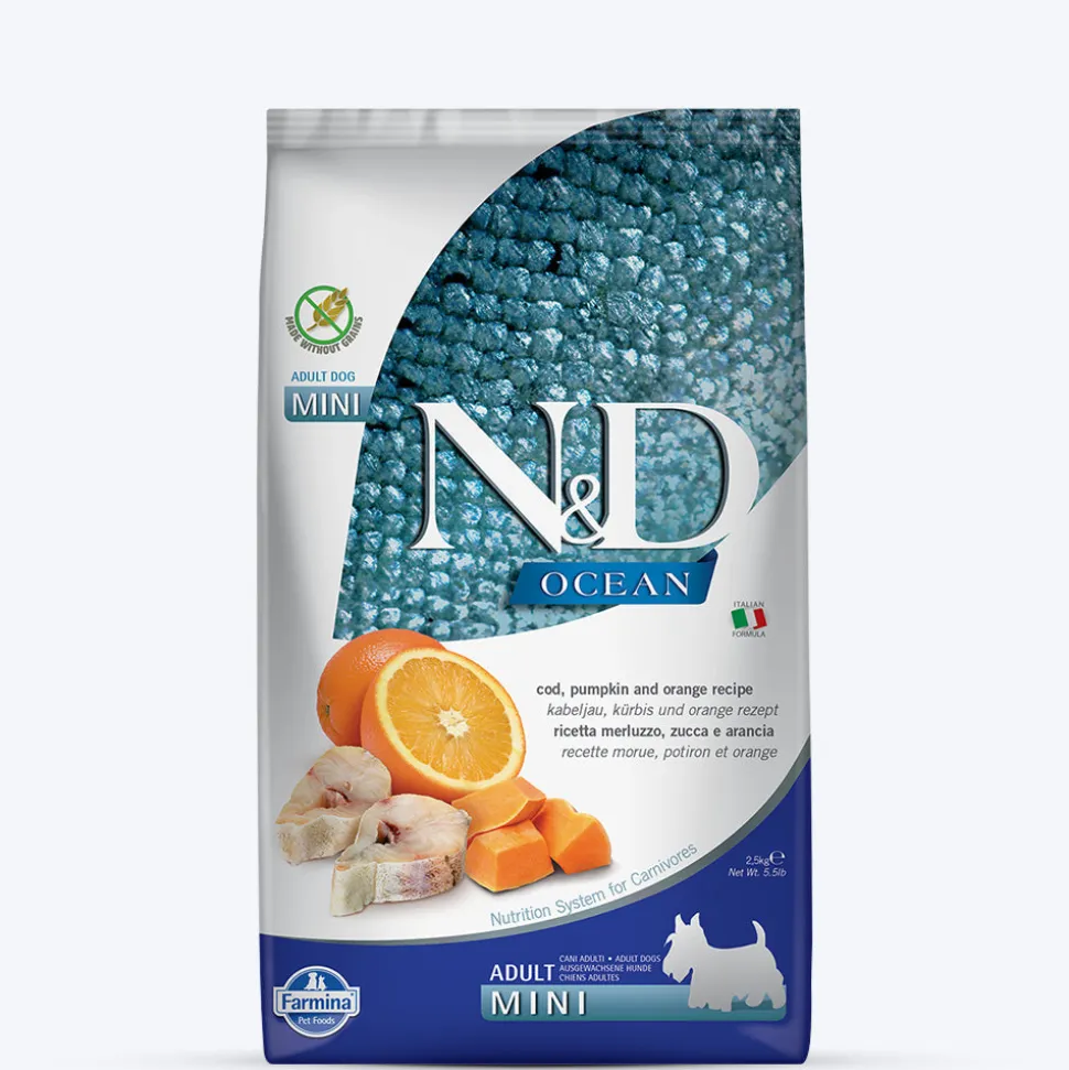 Farmina N&D Grain Free Pumpkin Codfish & Orange Mini Breed Dry Adult Dog Food
