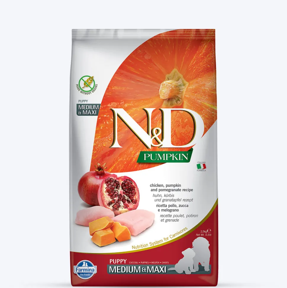 Farmina N&D Pumpkin Chicken & Pomegranate Grain Free Medium & Maxi Breed Dry Puppy Food