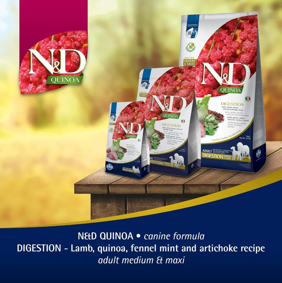 Farmina N&D Quinoa Digestion Lamb Medium & Maxi Breed Dry Adult Dog Food