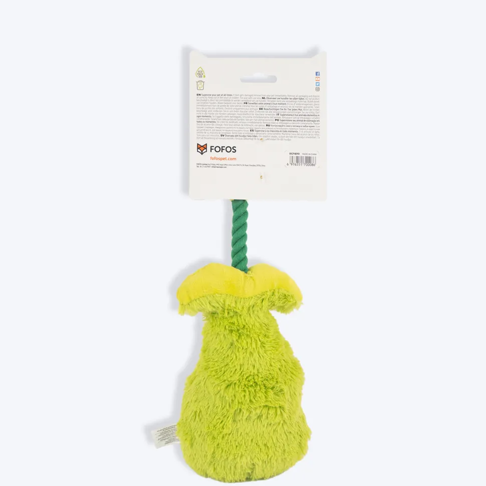 FOFOS Garden Tulip Squeaky Plush Toy For Dog - Green & Yellow